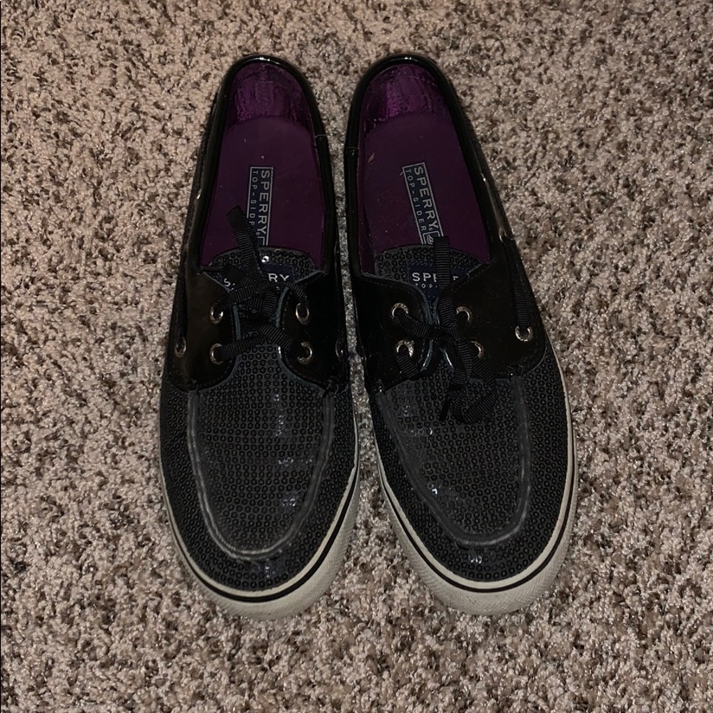 Black Sequin Sperry’s